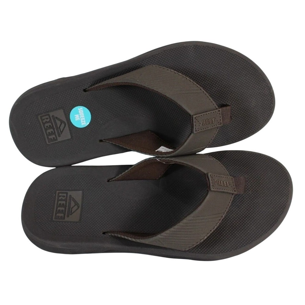 Reef Phantom II Mens Flip Flop Sandals Brown Cushioned Beach Surf Shoes Size 8